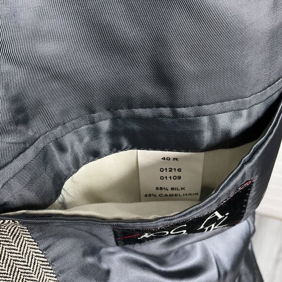 Jos A Bank Blazer Men 40R Brown Herringbone Signature‎ Classic Silk Camel Hair - Picture 8 of 12